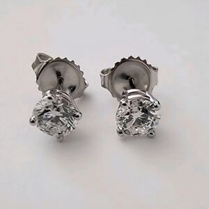 14kt White Gold Lab Diamond Stud Earrings 3.02 CT With CERT NO OFFERS ACCEPTED